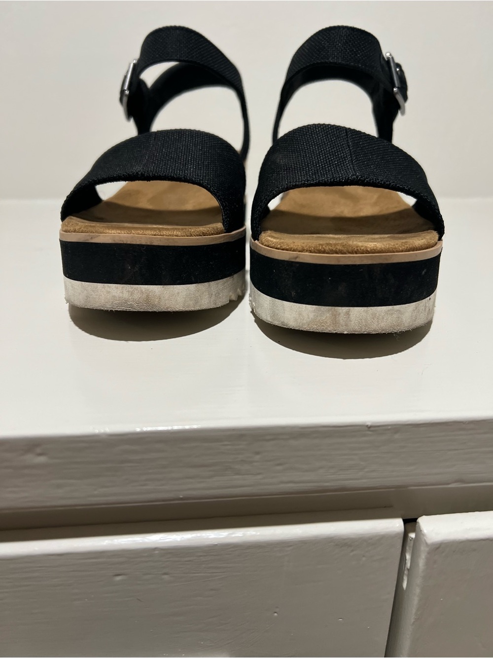 Toms Black Platform Wedge Espadrille Sandals - Picture 5 of 6